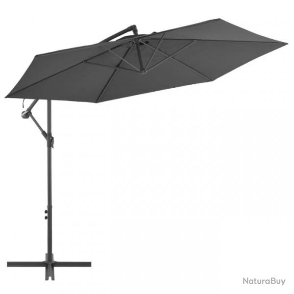 Parasol en porte--feux avec poteau Aluminium 300 cm Anthracite