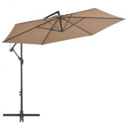 Parasol en porte-à-feux avec poteau en aluminium 300 cm Taupe 44510