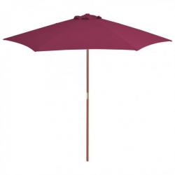 Parasol avec mât en bois 270 cm Bordeaux 44517