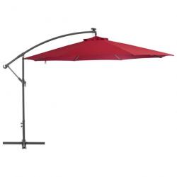 Parasol en porte-à-faux avec mât en aluminium 350 cm Bordeaux 44507