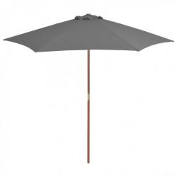Parasol d'extérieur avec mât en bois 270 cm Anthracite 44515