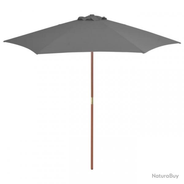 Parasol d'extrieur avec mt en bois 270 cm Anthracite 44515