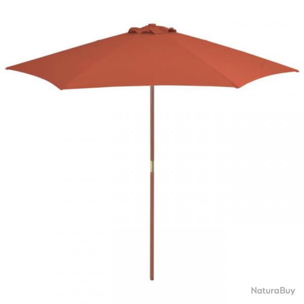 Parasol d'extrieur avec mt en bois 270 cm Terre cuite 44518