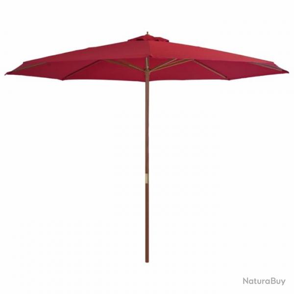 Parasol avec mt en bois 350 cm Bordeaux 44531