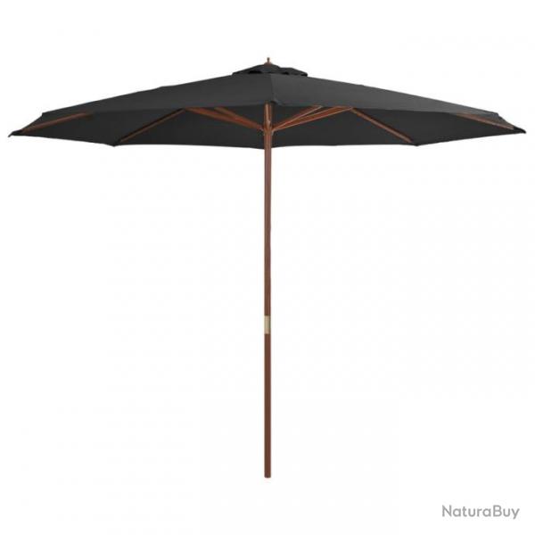 Parasol avec mt en bois 350 cm Anthracite 44529