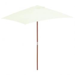 Parasol avec mât en bois 150 x 200 cm Sable 44533