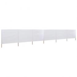 Paravent 6 panneaux Tissu 800 x 80 cm Blanc 44543