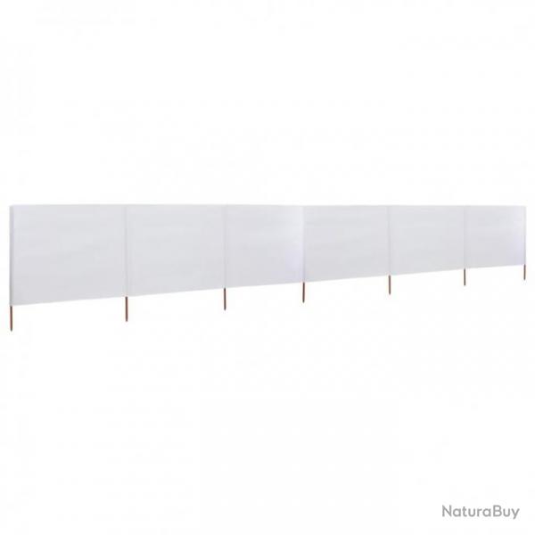 Paravent 6 panneaux Tissu 800 x 80 cm Blanc 44543