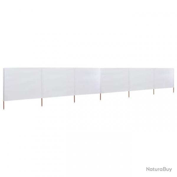 Paravent 6 panneaux Tissu 800 x 80 cm Blanc 44543