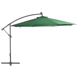 Parasol en porte-à-feux et poteau métallique 350 cm Vert 44524