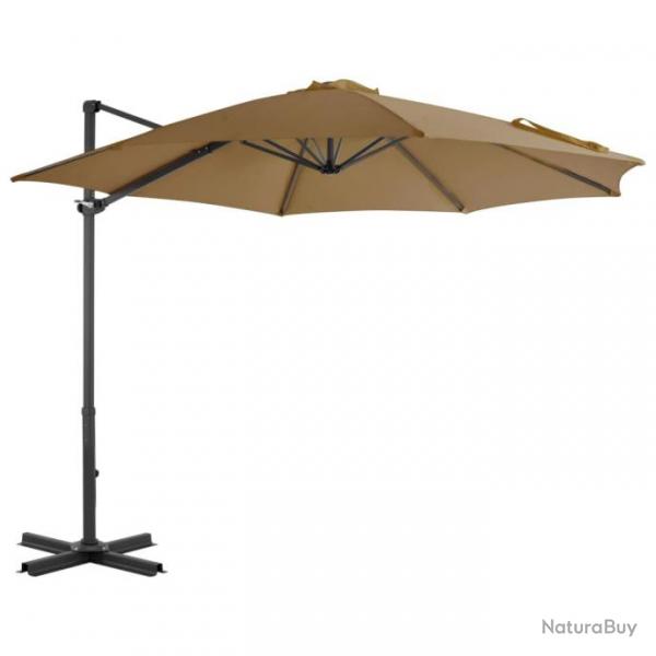 Parasol en porte--faux avec poteau en aluminium 300 cm Taupe