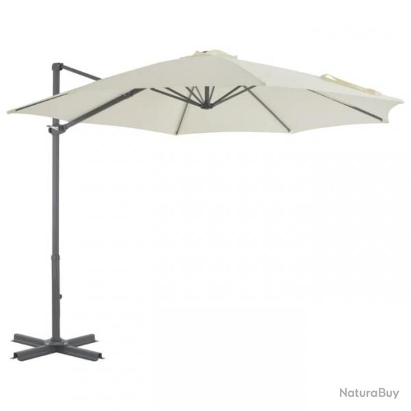 Parasol en porte--faux avec poteau en aluminium 300 cm Sable 44620