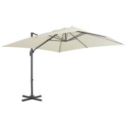 Parasol en porte-à-faux avec mât en aluminium 300x300 cm Sable 44632