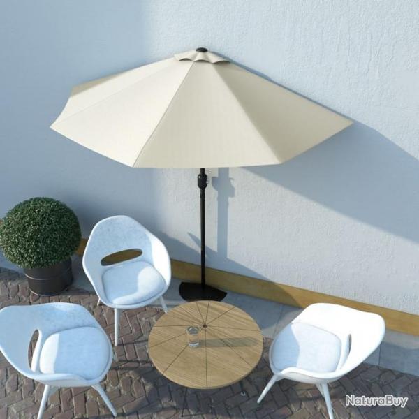 Parasol de balcon avec mt en aluminium Sable 270x135 cm Demi 44587