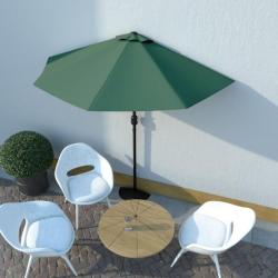 Parasol de balcon avec mât en aluminium Vert 270x135 cm Demi 44588