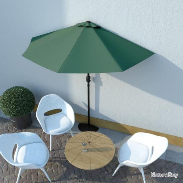 Parasol de balcon avec mt en aluminium Vert 270x135 cm Demi 44588