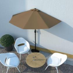 Parasol de balcon avec mât en aluminium Taupe 270x135 cm Demi 44590