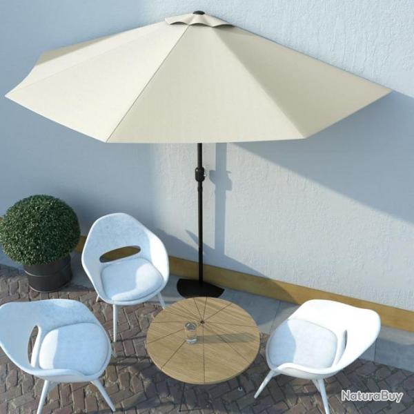 Parasol de balcon avec mt en aluminium Sable 300x150 cm Demi 44591