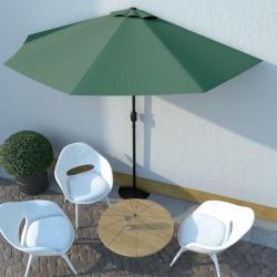 Parasol de balcon avec mât en aluminium Vert 300x150 cm Demi 44592