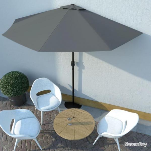 Parasol de balcon et mt en aluminium Anthracite 300x150cm Demi 44593