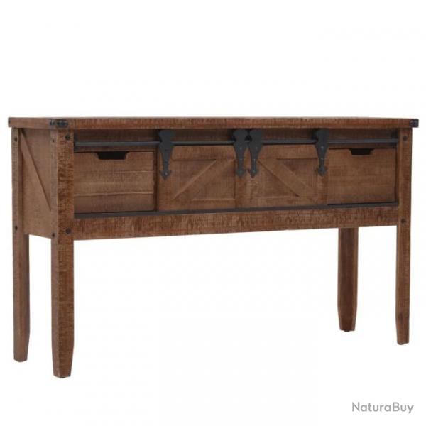 Table console Bois massif de sapin 131 x 35,5 x 75 cm Marron 246121