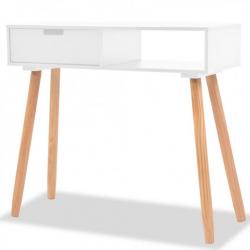 Table console Bois de pin massif 80 x 30 x 72 cm Blanc 244737