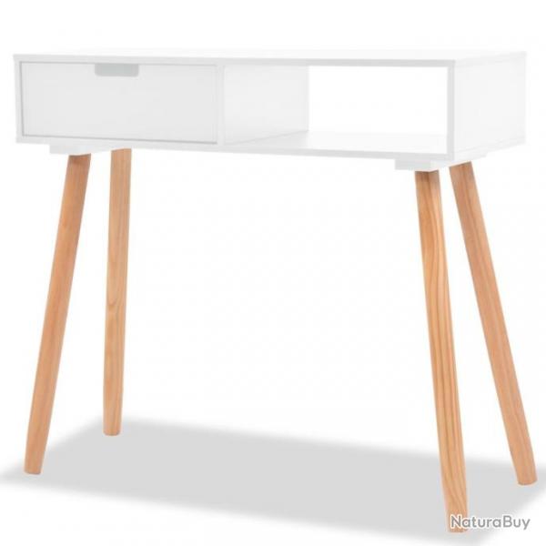 Table console Bois de pin massif 80 x 30 x 72 cm Blanc 244737