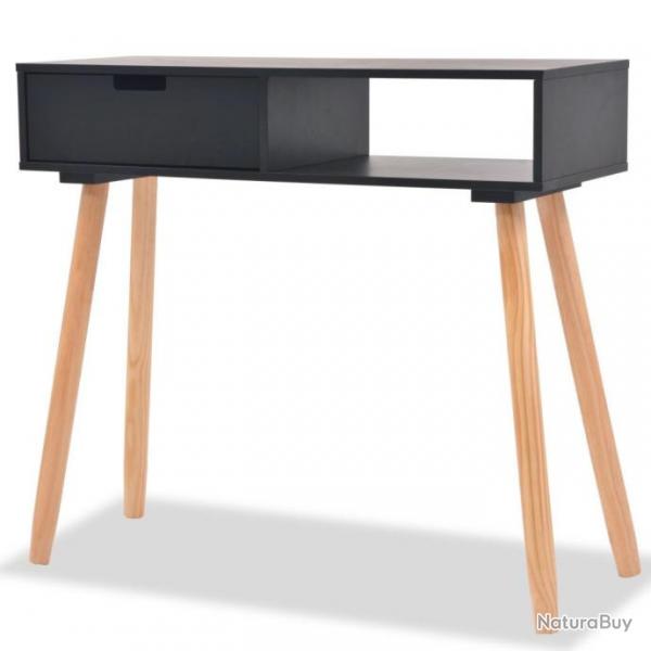 Table console Bois de pin massif 80 x 30 x 72 cm Noir 244738