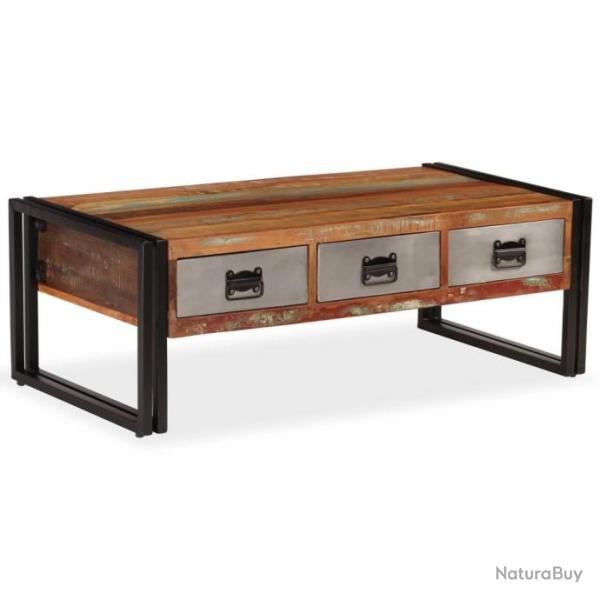 Table basse avec 3 tiroirs Bois de rcupration 100x50x35 cm 244941