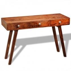 Table console avec 3 tiroirs 76 cm Bois massif de Sesham 242463