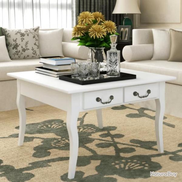 Table basse avec 4 tiroirs Blanc 242436