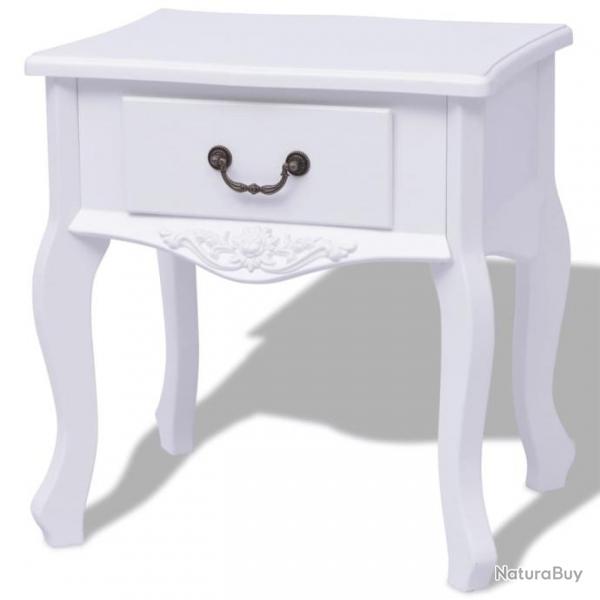 Table de chevet MDF Blanc 242749