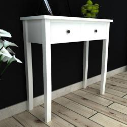 Table de console et coiffeuse avec 2 tiroirs Blanc 241145