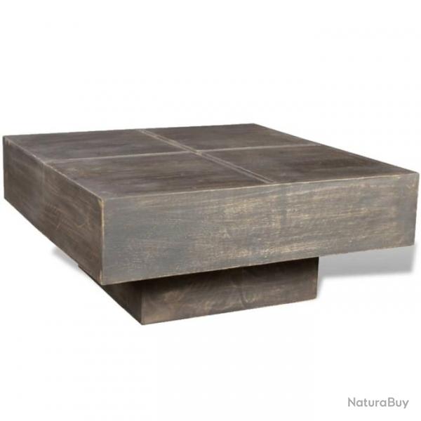 Table basse carre Marron fonc Bois massif de manguier 241133