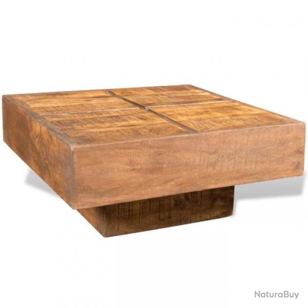 Table basse carre Marron Bois massif de manguier 241132