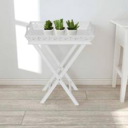 Table d'appoint avec plateau Blanc 241148