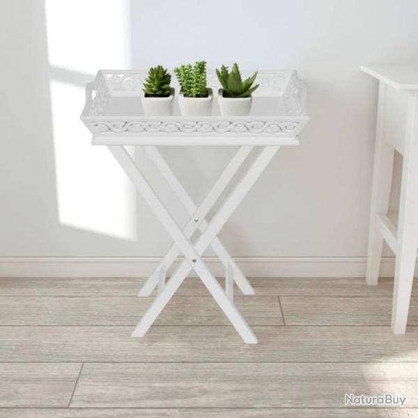 Table d'appoint avec plateau Blanc 241148