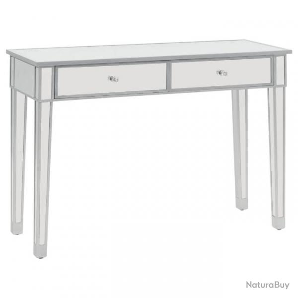 Table console miroir MDF et verre 106,5 x 38 x 76,5 cm