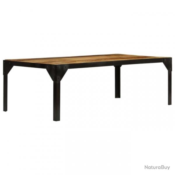 Table basse Bois massif de manguier brut et acier 110 cm 246631