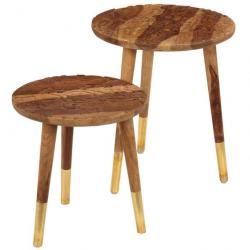 Tables basses 2 pcs Bois solide de Sesham 246231