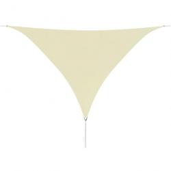 Parasol en tissu Oxford triangulaire 5x5x5 m Crème 42301