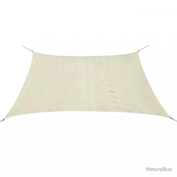 Parasol en PEHD carr 3,6 x 3,6 m Crme 42287