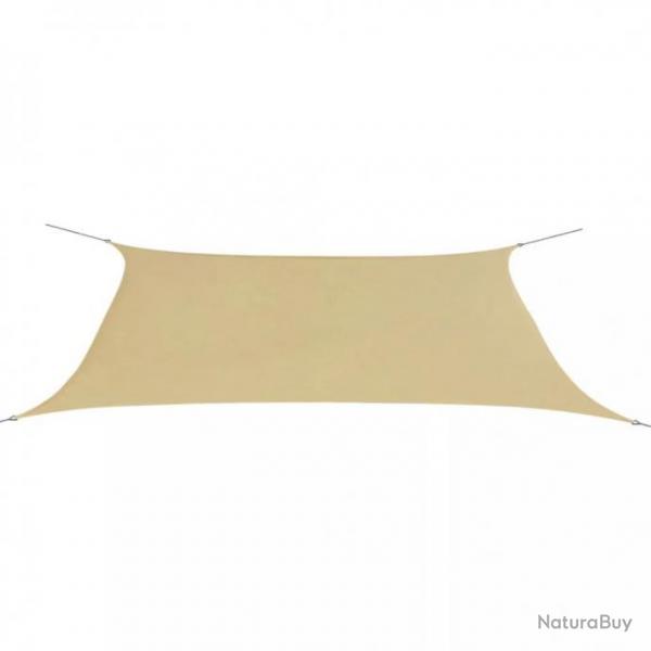 Parasol en tissu Oxford rectangulaire beige 4x6 m 42294
