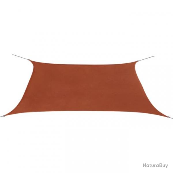 Parasol en tissu Oxford rectangulaire 2 x 4 m Ocre marron 42308