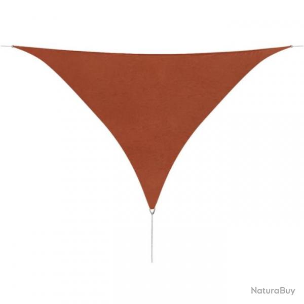 Parasol en tissu Oxford triangulaire 5x5x5 m Ocre marron 42311