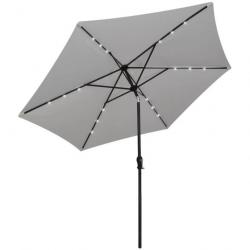 Parasol en porte-à-faux avec LED 3 m Blanc sable 42204