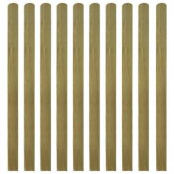 Lattes imprégnées de clôture 10 pcs Bois 140 cm 42013