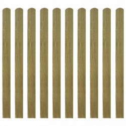 Lattes imprégnées de clôture 10 pcs Bois 120 cm 42012