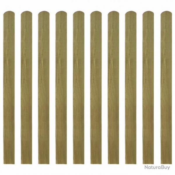 Lattes imprgnes de clture 10 pcs Bois 120 cm 42012