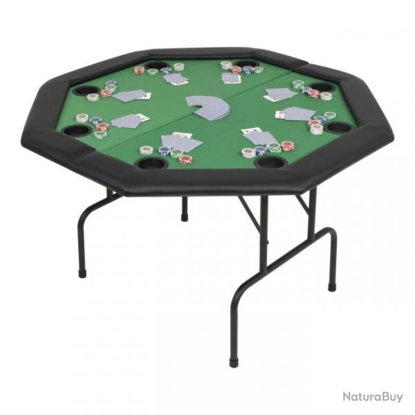 Table de poker pliable pour 8 joueurs 2 plis Octogonale Vert 80211
